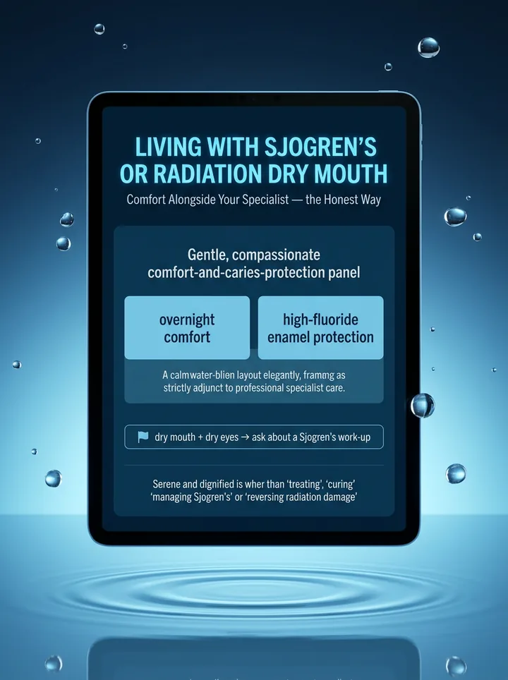 Living With Sjögren's or Radiation Dry Mouth: Comfort Alongside Your Specialist